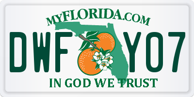 FL license plate DWFY07
