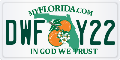 FL license plate DWFY22