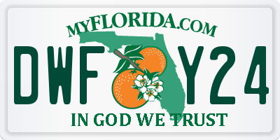 FL license plate DWFY24