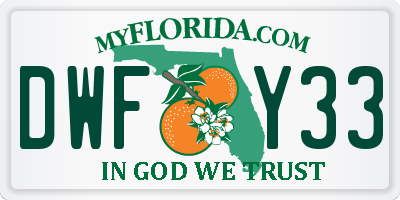 FL license plate DWFY33