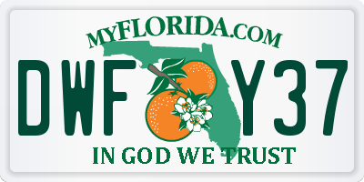 FL license plate DWFY37