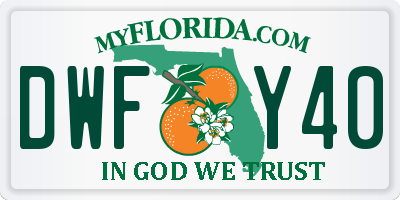 FL license plate DWFY40
