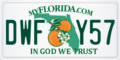 FL license plate DWFY57