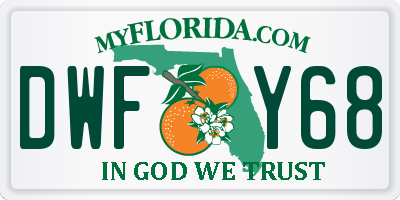FL license plate DWFY68
