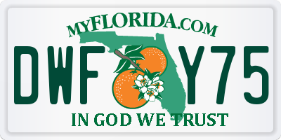 FL license plate DWFY75