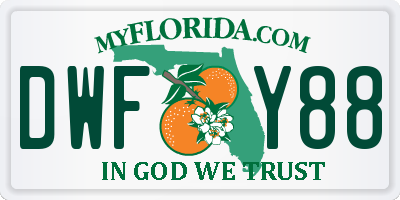 FL license plate DWFY88