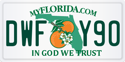 FL license plate DWFY90