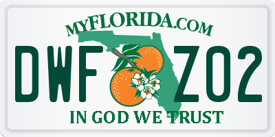 FL license plate DWFZ02