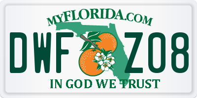 FL license plate DWFZ08
