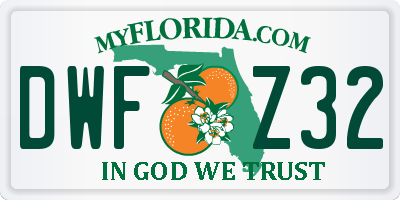 FL license plate DWFZ32