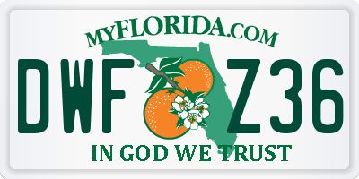 FL license plate DWFZ36