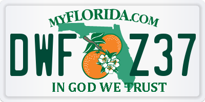 FL license plate DWFZ37