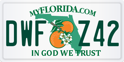 FL license plate DWFZ42