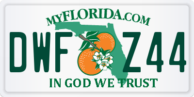 FL license plate DWFZ44
