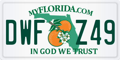 FL license plate DWFZ49