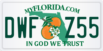 FL license plate DWFZ55