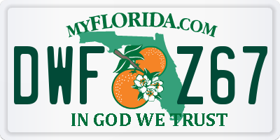 FL license plate DWFZ67