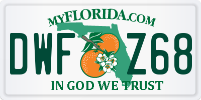 FL license plate DWFZ68