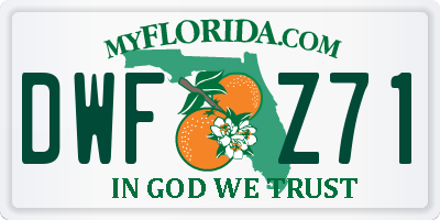 FL license plate DWFZ71