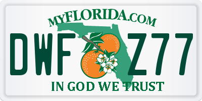 FL license plate DWFZ77