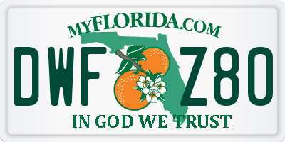 FL license plate DWFZ80