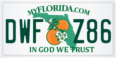 FL license plate DWFZ86