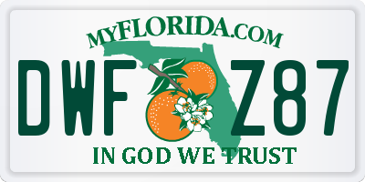 FL license plate DWFZ87