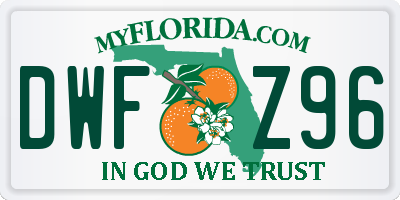 FL license plate DWFZ96