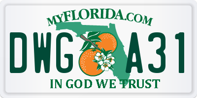 FL license plate DWGA31
