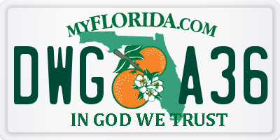FL license plate DWGA36