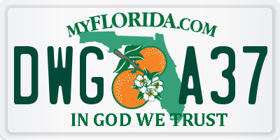 FL license plate DWGA37