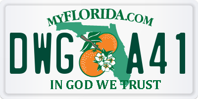 FL license plate DWGA41