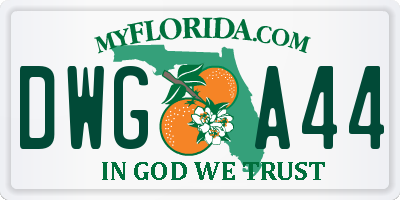 FL license plate DWGA44