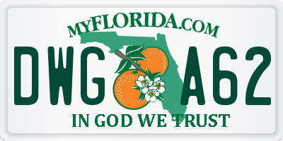 FL license plate DWGA62