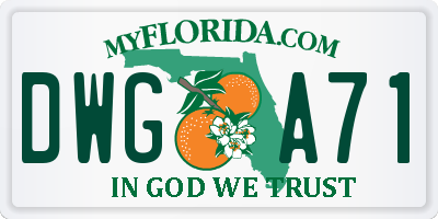 FL license plate DWGA71