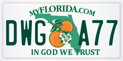 FL license plate DWGA77