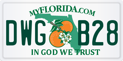 FL license plate DWGB28