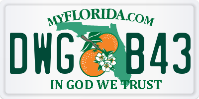 FL license plate DWGB43