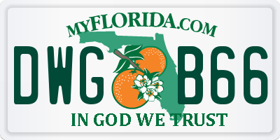 FL license plate DWGB66