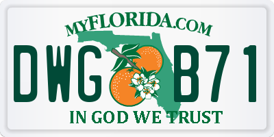 FL license plate DWGB71