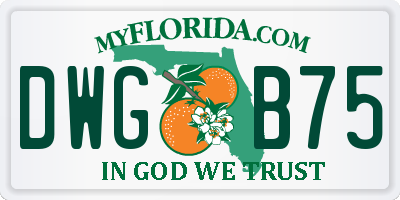 FL license plate DWGB75