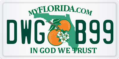 FL license plate DWGB99