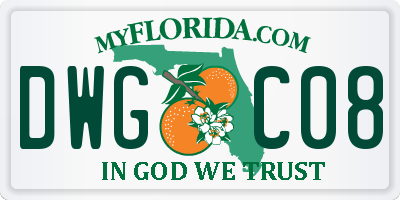 FL license plate DWGC08