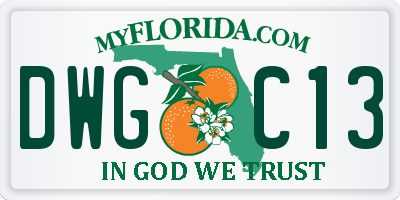 FL license plate DWGC13