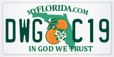 FL license plate DWGC19