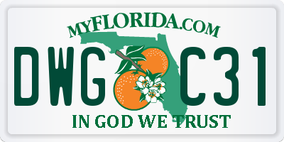 FL license plate DWGC31