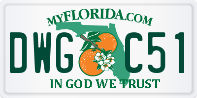 FL license plate DWGC51