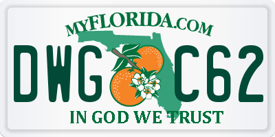 FL license plate DWGC62
