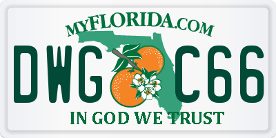 FL license plate DWGC66
