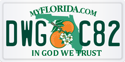 FL license plate DWGC82